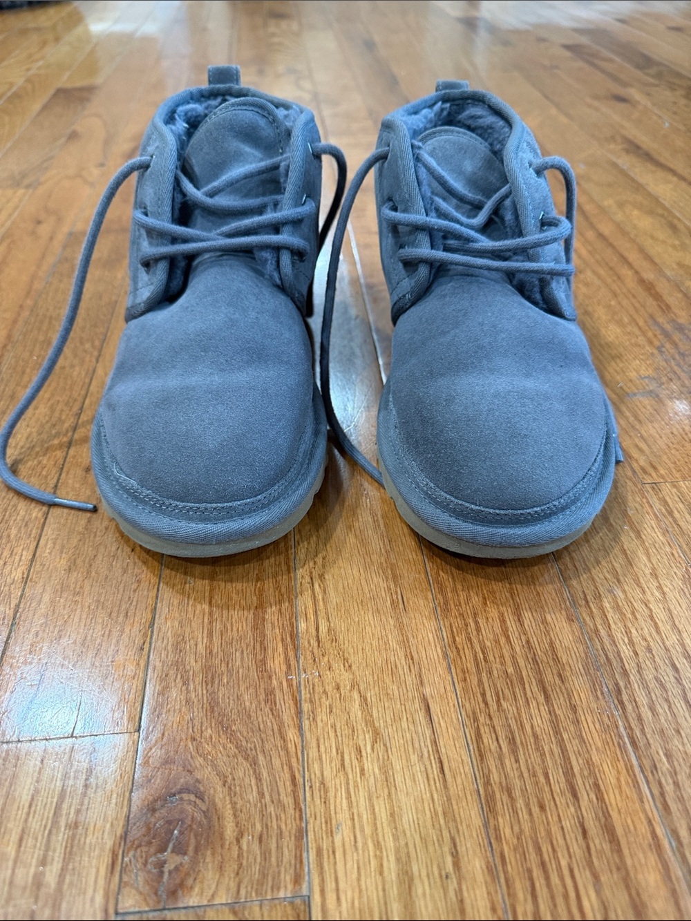 UGG Kids Gray Suede Lace-Up Boots